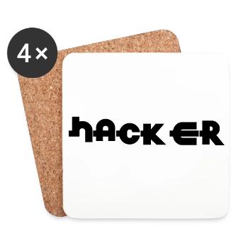 Hacker - Untersetzer (4er-Set) - Weiß - Vorne