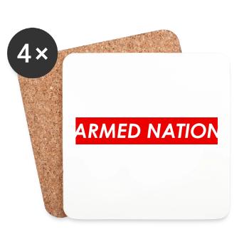 ARMED NATION 2019 LOGO REDBOX - Untersetzer (4er-Set) - Weiß - Vorne
