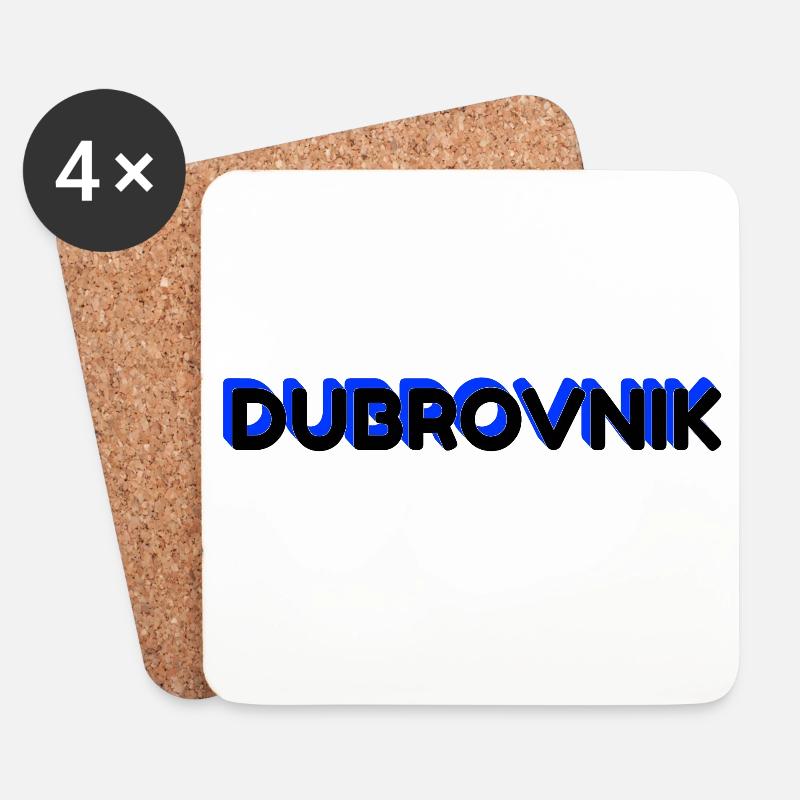Dubrovnik Schriftzug im 3D-Design - Untersetzer (4er-Set) - Weiß