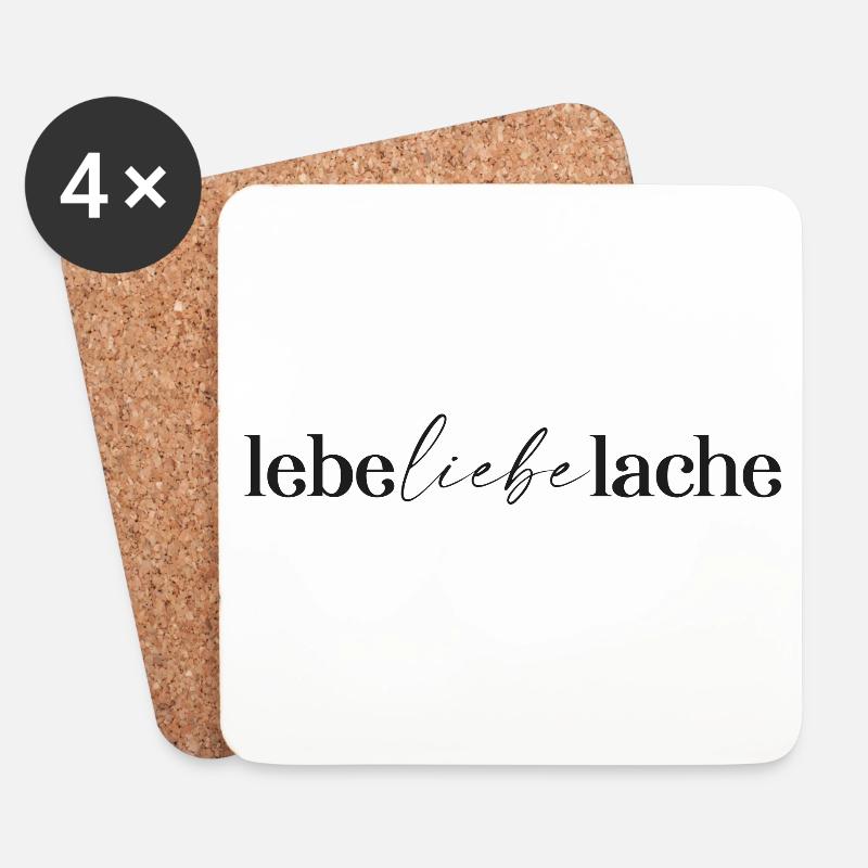 lebe liebe lache - Untersetzer (4er-Set) - Weiß