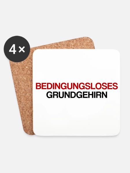 Bedingungsloses Grundgehirn - Untersetzer (4er-Set) - Weiß