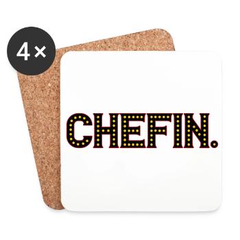 Chefin | Farben änderbar - Untersetzer (4er-Set) - Weiß - Vorne