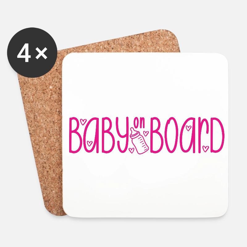 Baby on Board - Untersetzer (4er-Set) - Weiß