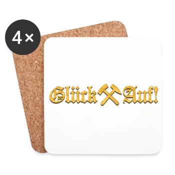 Glück Auf!! | Gold Edition - Untersetzer (4er-Set) - Weiß - Vorne