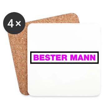 Bester Mann - Untersetzer (4er-Set) - Weiß - Vorne