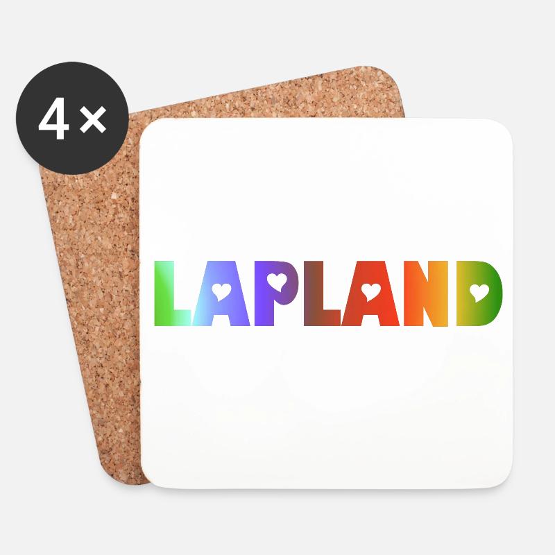 Herz in Lappland - Untersetzer (4er-Set) - Weiß