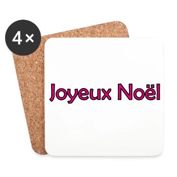 NOËL. ANNEE. ANNIVERSAIRE. RETRAITE. PAPA. MAMAM. - Dessous de verre (lot de 4) - blanc - Devant