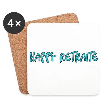 RETRAITE. BONNE RETRAITE. JOYEUSE RETRAITE. COEUR - Dessous de verre (lot de 4) - blanc - Devant