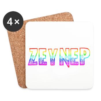 zeynep rs regenbogen - Untersetzer (4er-Set) - Weiß - Vorne
