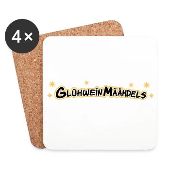 Glühwein Mädels Weihnachtsmarkt - Untersetzer (4er-Set) - Weiß - Vorne