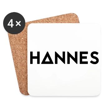 First name Hannes - Coasters (set of 4) - white - Front