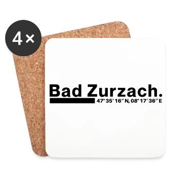 Coordonnées de Bad Zurzach, Canton d’Argovie, Suisse - Dessous de verre (lot de 4) - blanc - Devant