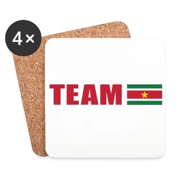 Support-Team Surinam - Untersetzer (4er-Set) - Weiß - Vorne