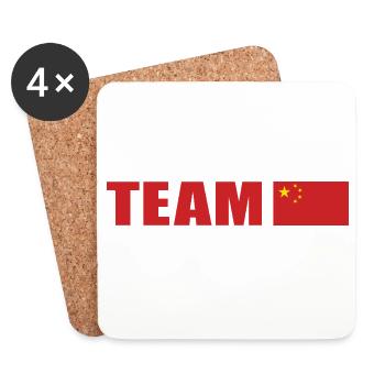 Support-Team China - Untersetzer (4er-Set) - Weiß - Vorne