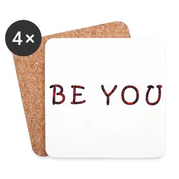 Conception de texte motivant Be You - Dessous de verre (lot de 4) - blanc - Devant