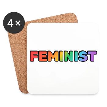 FEMINIST rainbow - Coasters (set of 4) - white - Front