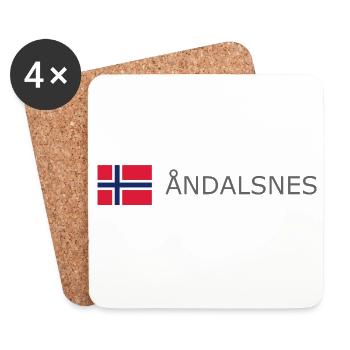 Drapeau de la Norvège - Andalsnes - Norge - Norwegen - Dessous de verre (lot de 4) - blanc - Devant