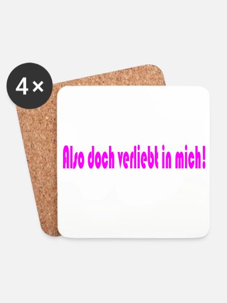 Also doch verliebt in mich! - Untersetzer (4er-Set) - Weiß