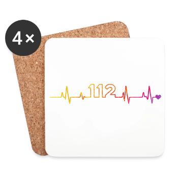 Fire Brigade 112 - Coasters (set of 4) - white - Front