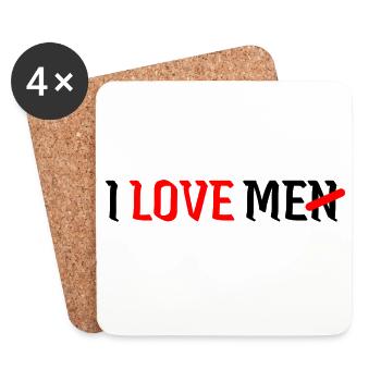 I Love Me I Love Men Selbstliebe Feminismus - Untersetzer (4er-Set) - Weiß - Vorne
