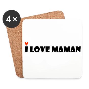 MOM. MOTHER'S DAY. HEART. FEAST. HAPPY BIRTHDAY - Coasters (set of 4) - white - Front