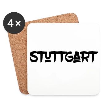 Stuttgart - Bade-Wurtemberg - Neckar Killesberg - Dessous de verre (lot de 4) - blanc - Devant
