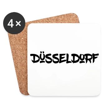 Düsseldorf - NRW - Rhein - Königsallee - Kö - Untersetzer (4er-Set) - Weiß - Vorne
