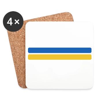 Ukraine Flagge Minimal - Fahne Fan Streifen Design - Untersetzer (4er-Set) - Weiß - Vorne