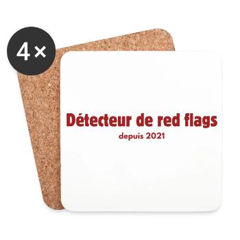 détecteur de red flags depuis 2021 - Dessous de verre (lot de 4) - blanc - Devant
