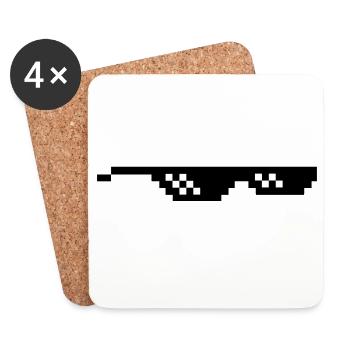 Deal with it Sonnenbrille Pixelbrille - Untersetzer (4er-Set) - Weiß - Vorne