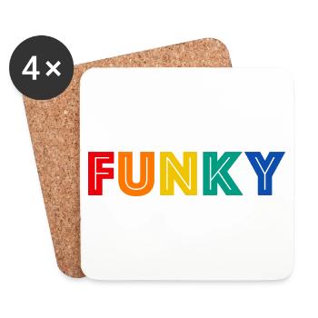 FUNKY Retro Funk Musik - Untersetzer (4er-Set) - Weiß - Vorne