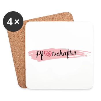 Pfotschafter mit Herz und Pfote - Untersetzer (4er-Set) - Weiß - Vorne