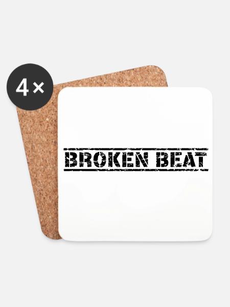Broken Beat - Untersetzer (4er-Set) - Weiß