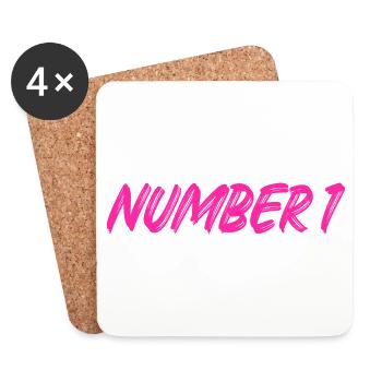 Number 1 - one - first - first - 1 - number 1 - Coasters (set of 4) - white - Front
