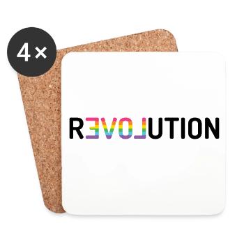 LGBT Pride Month - Revolution der Liebe - Untersetzer (4er-Set) - Weiß - Vorne