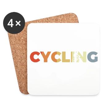Vintage Cyclists - Coasters (set of 4) - white - Front