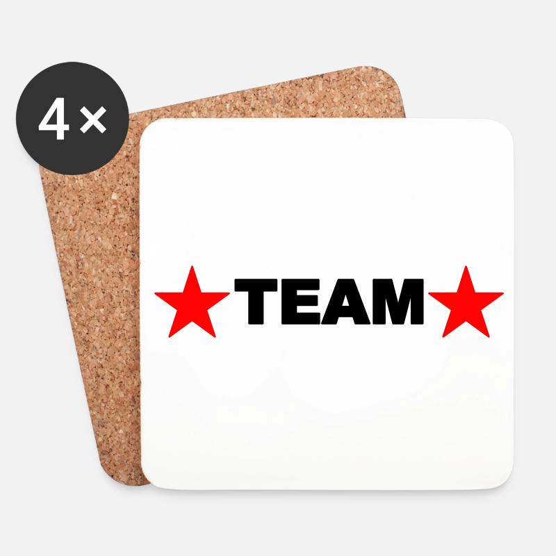 Team Back Star - Coasters (set of 4) - white