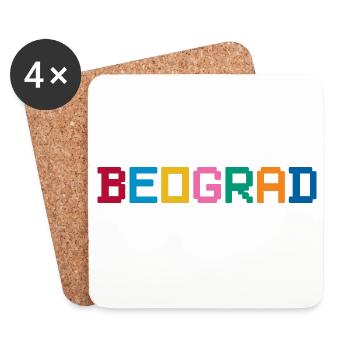 BEOGRAD Belgrade Belgrad - Dessous de verre (lot de 4) - blanc - Devant