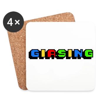 Giasing Pixel Giesing München 089 Minga - Untersetzer (4er-Set) - Weiß - Vorne