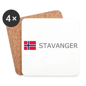 Norway Flag - Stavanger - Norge - Norwegen - Coasters (set of 4) - white - Front