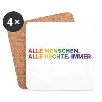 All people. All rights reserved. Always. – Statement - Coasters (set of 4) - white - Front