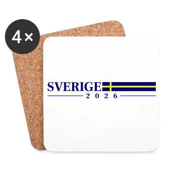 Sweden 2026 Sverige Flag - Coasters (set of 4) - white - Front