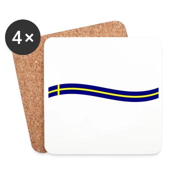 Icône du drapeau suédois - Dessous de verre (lot de 4) - blanc - Devant