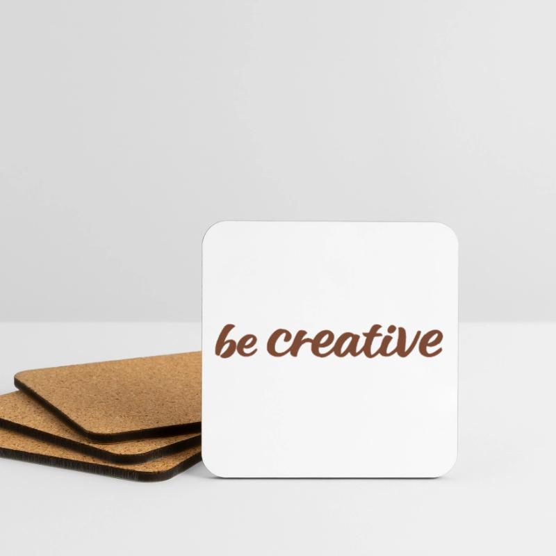 Be Creative Script Brown Coasters (set of 4)