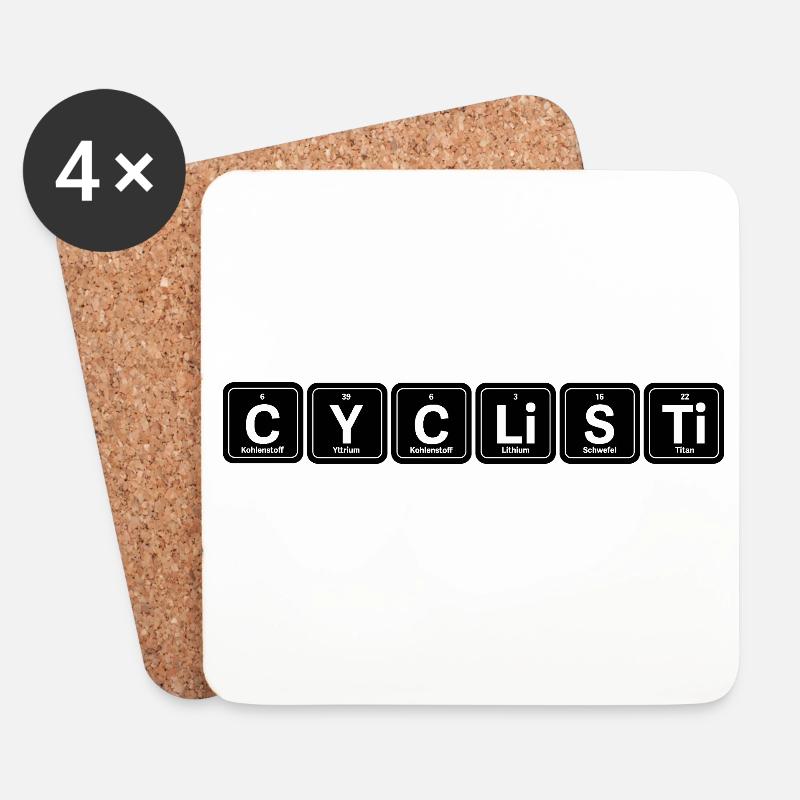 Cyclisti Chem Minimal - Untersetzer (4er-Set) - Weiß