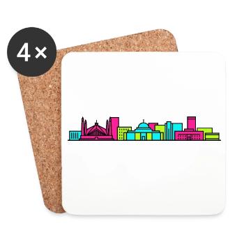 Islamabad City Skyline Faisal Moschee Kunst - Untersetzer (4er-Set) - Weiß - Vorne
