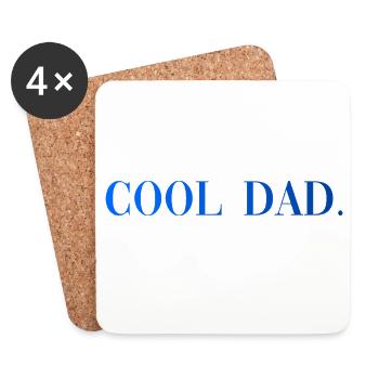 Papa cool : Cadeau de paternité - Dessous de verre (lot de 4) - blanc - Devant