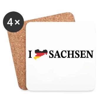 I love Sachsen Deutschland - Untersetzer (4er-Set) - Weiß - Vorne