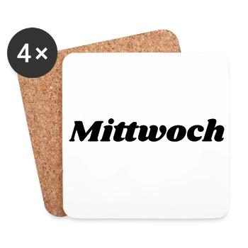 Mittwoch Schriftzug - Untersetzer (4er-Set) - Weiß - Vorne