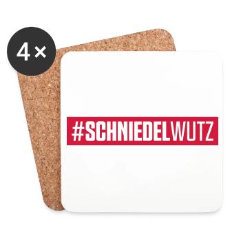 schniedelwutz hashtag penis - Untersetzer (4er-Set) - Weiß - Vorne